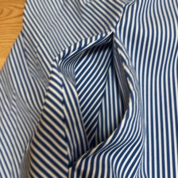 New! Foxcroft NYC plus size 22W blue striped front button non iron shirt. - Picture 10 of 10